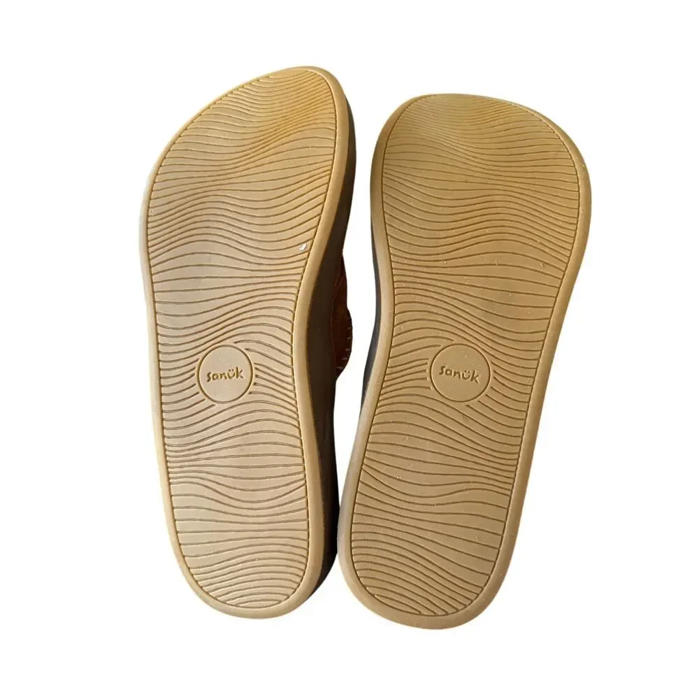 Sanuk Men's Saddle Tan Cosmic Yoga Mat Lx Flip Flop Sandals Size 11